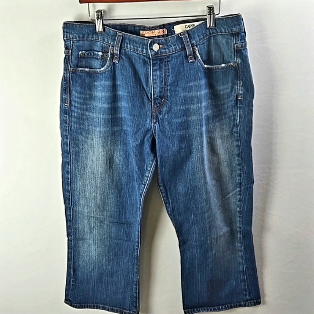 Levi's Women's 515 Blue Denim Capri Jeans Sz 14